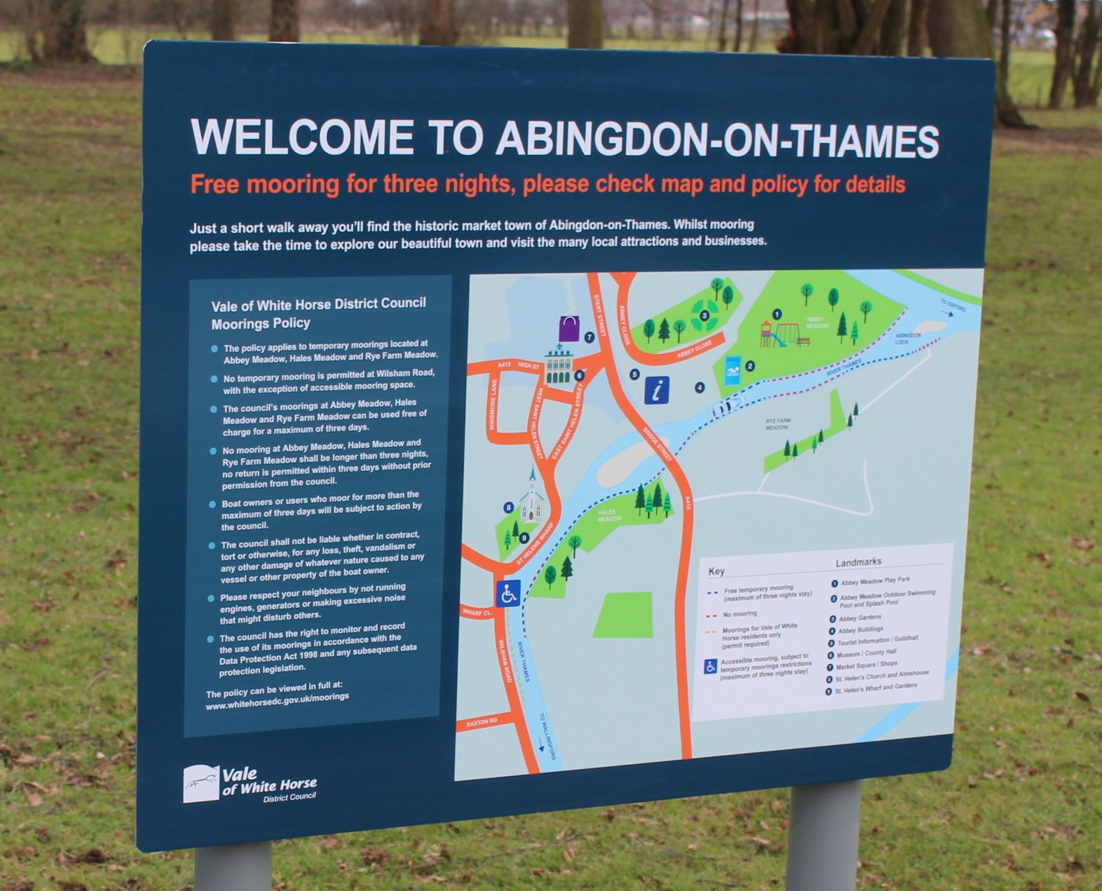 Vale of White Horse Council Two Post Dibond Sign